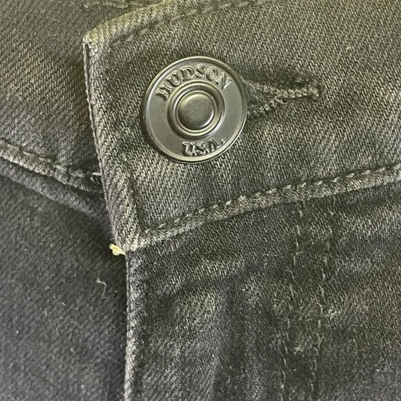Hudson Womens Gracie Mid Rise Black Distressed Denim Cut Off Shorts Sz 31 New - Picture 3 of 10